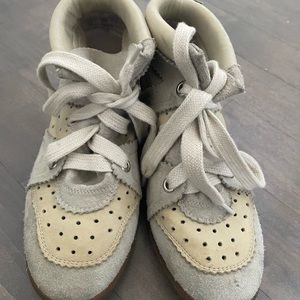 Isabel Marant Women's Beige Bobby Suede Wedge Sneakers